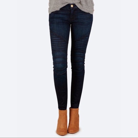 Current/Elliott Denim - Current/Elliot Moto Ankle Skinny Denim Jeans
